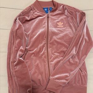 adidas Women’s Velour Track Jacket - Dusty Rose